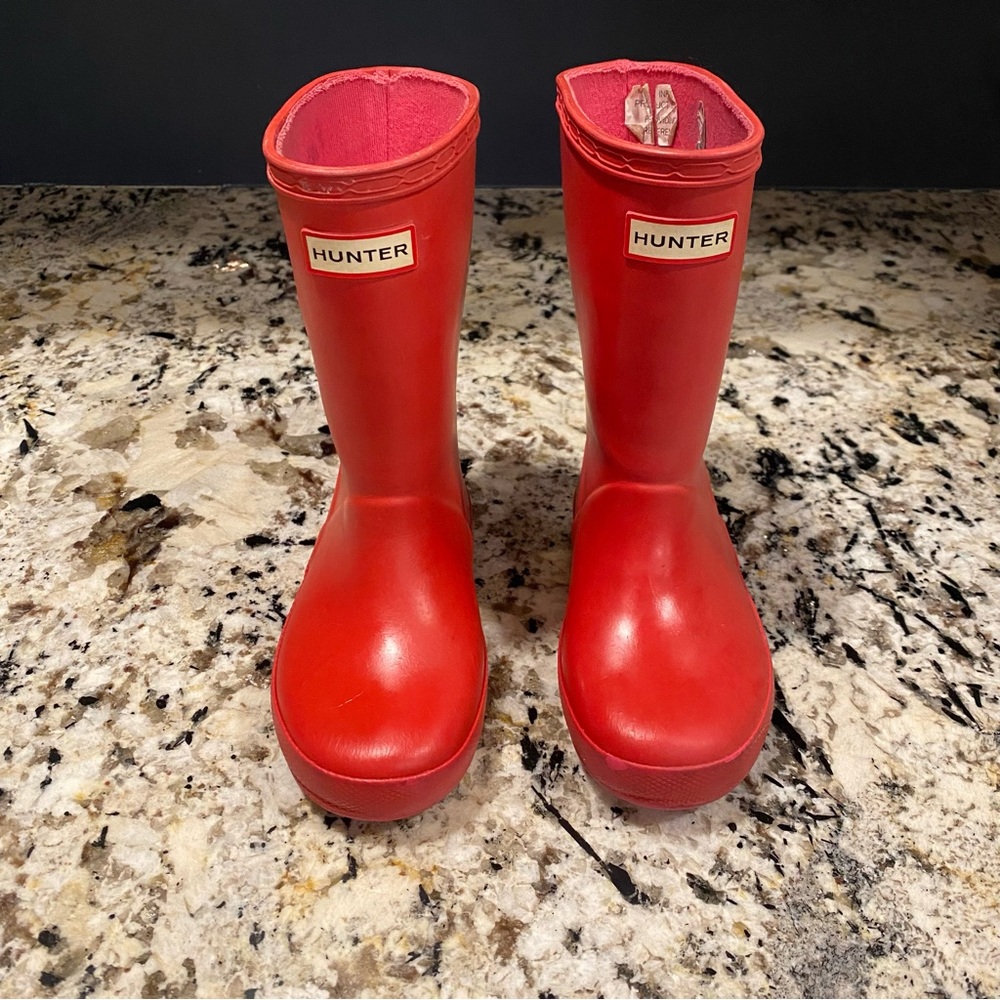 Hunter Boots Dark Pink Little Kid- SZ US 10